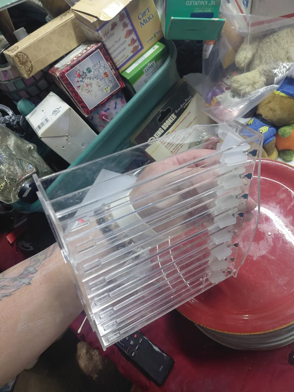 Plastic 8 Compartment Pusher Tray Makeup Organizer